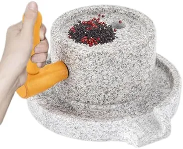 Stone Grain Mill, Removable Manual Handmade Stone Mill, Natural Granite Paste Mill with Filter Bag for Grinding Dry/Wet Foods Nuts Corn Spices Soybeans Graphite Machine (Light Grey)