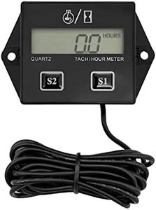 Small Engine Hour Meter and Digital Tachometer, Waterproof Inductive Tacho Gauge, Automotive Accessories for ZTR Lawn Mower Tractor Generator Motorcycle Chainsaw Marine