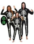 Veseacky Adult Black Halloween Pyjamas One Piece with Zipper & Hooded Costume Unisex Cosplay Sleepwear Jumpsuit Large