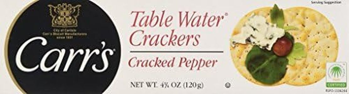 Carr's Table Water Crackers, Cracked Pepper, 4.25-Ounce Boxes (Pack of 6) by Carr's