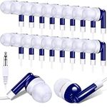 Konohan 100 Pack Bulk Earbuds for Classroom, Student Basic Headphones in Ear for Kids Schools Libraries Laptop, 3.5 MM Earbuds Dot Headphones, Individually Bagged (Blue)