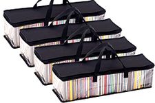 BBX-G Set of 4 Portable CD Sturdy Storage Collection Bag/Moistureproof with Zipper and Carrying Handles/Easy to Carry/Total 200 CD's