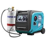 Könner & Söhnen KS 4000iEG S portable LPG/petrol inverter generator 4000W, UK Standard Plug & 230V 2 x 13 Amp Plug Sockets, 2 USB ports, electric start dual fuel generator,silent inverter generator