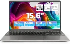 AEEZO Laptop, 15.6 inch Laptop Computer, 1080P FHD Display, Intel Celeron N5095 Processors, 16GB DDR4 512GB SSD, 2.4G/5G WiFi, Bluetooth 4.2, Mini-HDMI