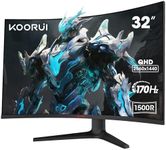 KOORUI 32 Inch Curved Gaming Monitor, QHD 1440P, 170Hz, VA 1500R Ultrawide Screen with Ultra-Thin, HDMI/DP, VESA Compatible, Tilt Adjustable, Eye Care