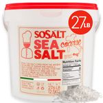 Coarse Sea Salt, SoSalt, Sicilian, 27.56 lbs (12.5 kg) Bulk, Foodservice Bucket, Canning, Pickling, Cooking, Grilling, Asado, Parilla, Steak, Trapani, Mediterranean, Sicily, Italy