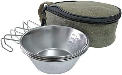 Camping Moon S220-3P+B Stainless Steel Sierra Cup, 10.1 fl oz (310 ml), Set of 3, Storage Case Included