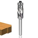 Akylin Compression Spiral Flush Trim Router Bits 1/4 Inch Shank, Solid Carbide Trim Router Bits with Bottom Bearing, 2+2 Up&Down Cut Template Pattern Router Bit for Woodworking, Trimming