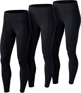 ATHLIO Women's Thermal Yoga Pants, Fleece Lined Compression Workout Leggings, Winter Athletic Running Tights, 3pack LXP73-BLK Medium