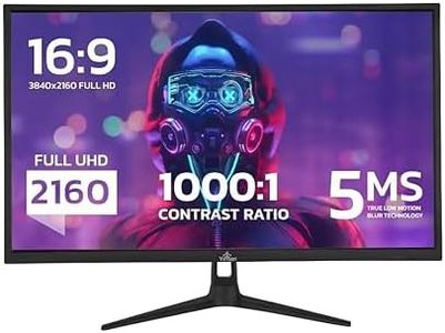 YEYIAN Monitor da Gioco Piatto da 27" 4K UHD HDR | 3840x2160 | IPS | Vista a 178° | 1000:1 | 60 Hz | 16:9 | 1 miliardo di Colori | Risposta in 5 ms | NVIDIA G-SYNC AMD FreeSync | Altoparlanti