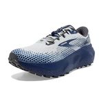 Brooks Men’s Caldera 6 Trail Running Shoe, Oyster/Blue Depths/Pearl, 8.5