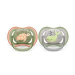 Philips Avent Ultra Air Soother - 2 x Light, Breathable Baby Soothers for Babies Aged 6‑18 Months, BPA-Free with Steriliser Carry Case (Model SCF085/60)