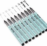 Writech Black Fineliner Pens, Set of 9 Precision Multiliner Micro Pens, Quick Dry Waterproof Ink Drawing Pens for Artist Illustration, Sketching, Bullet Journaling, Manga