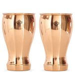 IndianArtVilla 5.5" X 3.0" Pure Copper Wine Glass Goblet Tumbler Cup | 490 ML Capacity | Beer Wine Cocktail | Bar Home Hotel Restaurant, Set of 2