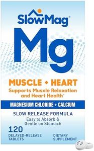 SlowMag Mg Muscle + Heart Magnesium Chloride with Calcium Supplement, 120 Count