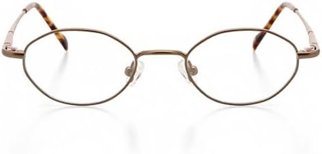 Hit Notion Modified Oval Prescription Eyeglass Frames for Men Women - Metal Full Rim - Copper - 43-20-135 - Lightweight Comfortable Fit