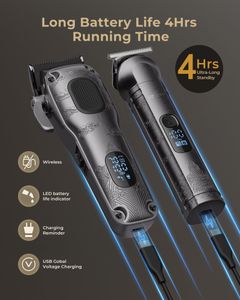 Vgrpro Men’s Hair Clippers – Gray Electric Trimmer