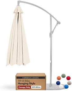Formosa Covers Replacement Umbrella Canopy for 11ft 8 Rib Hanging Offset Cantilever Market Outdoor Patio Shades Ribs Length 64" (Canopy Only) (Off White)
