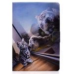 Bspring Case Compatible with iPad 10.2 Inch (8th Generation 2020/7th Generation 2019), PU Stand Cover Shockproof Protective Case Cover with Auto Wake/Sleep for iPad 10.2",Cat & Tiger