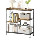 Gillas 3 Tier Sofa Console Table,Hallway Table for Entryway,Narrow Entry Table & Open Storage Shelves,Skinny Side Table for Living Room, Hallway, Entrance, Corridor, Bedroom, Rustic Brown and Black