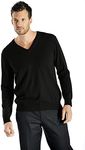 Cashmere Boutique 100% Pure Cashmere Pullover V Neck Sweater Men – Long Sleeve, Classic Style, Lightweight, Soft and Warm Men V Neck Sweater - Black, Extra Large