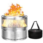 Onlyfire Φ50 cm Smokeless Fire Pit Wood Burning with Holes, Stainless Steel Portable Outdoor Bonfire Stove with Carrying Bag