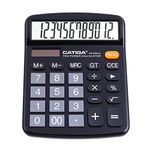 12 Digit Desktop Calculator with Large LCD Display and Sensitive Button, Dual Solar Power and Battery, Standard Function for Office, Home, School, CD-2786