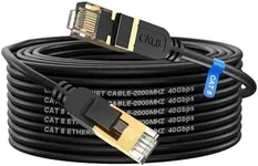 Cat 8 Ethernet Cable, 50FT High Speed Heavy Duty 26AWG Cat8 LAN Network Cable 40Gbps, 2000Mhz with Gold Plated RJ45 Connector, Outdoor&Indoor Internet Cable Compatible for Router Gaming Modem Xbox