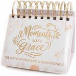 bloom daily planners x Writefully His Undated Perpetual Desk Easel - Religious Inspirational Standing Desktop Flip Calendar - Page a Day - (5.25" x 5.5") - Moments of Grace