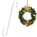 CHEERYMAGIC Christmas Metal Wreath Hanger, 30.5 x 0.6cm Christmas Wreath Door Hanger Over Door Wreath Hook Holder for Christmas Home Office Wall Wedding Wreath Display A7HHGG (0.6cm Silver)