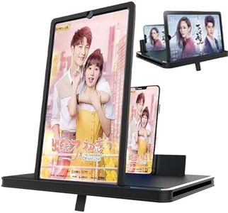 14" Screen Magnifier for Smartphone - Gaming Compatible, Supports Devices up to 6.5", Portable Design with Adjustable Stand for Hands-Free Viewing and Enhanced Visual Experience (Black)
