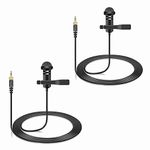 2-Pack Lavalier Lapel Microphone Compatible with Sennheiser Bodypack Transmitter, Omnidirectional Condenser Mic for YouTube, Lectures, Living Performance