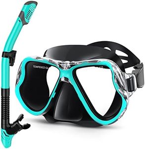 Greatever Dry Snorkel Set,Panoramic Wide View,Anti-Fog Scuba Diving Mask,Professional Snorkeling Gear for Adults