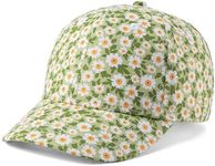 Kids Baseball Hat for Girls Age from 2 to 6 Years- Natural Cotton, Premium Quality Design, Unique Daisy Floral Pattern, Great Summer Cap for Toddlers and Small Girls