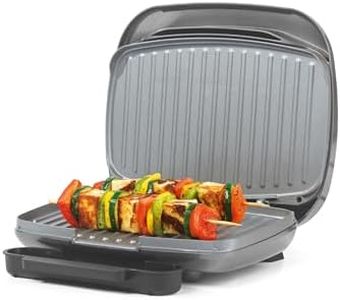 Salter EK4366 Cosmos Electric Health Grill - Non-Stick Griddle Plate & Panini Press, Large Sandwich Toaster, Drip Tray, Automatic Temperature Control, Compact, Indoor Cooking With Little To No Oil
