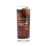 Engraved Socially Orc-Ward Highball Glass for DND Lovers - Funny Dungeons and Dragons Gift for Men Women