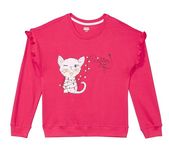 Amazon Brand - Jam & Honey Girl's - Cuddle Up in Comfort: The Sweetest Lightweight Sweatshirts for Girls with 100% Pure & Soft Cotton with Playful Frills at Sleeve Pink