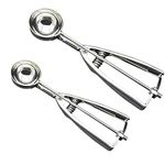 2 Packs ice Cream Scoop Set Stainless Steel Cookie Scoop with Easy Trigger Release for Ice Cream Meatballs Mellon Balls Mashed Potatoes and Muffins