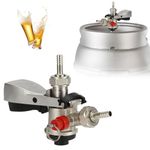 Tissting Keg Coupler S Type G5/8 Stainless Steel Beer Tap Dispenser with Safety Pressure Relief Valve, Draft Beer Kegerator for Home Brewing System