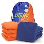 EunHo Dual Sided Cornhole Bags Set of 8 Regulation Professional, Slick and Sticky for Pro Style Corn Hole Games, All Weather Tournament Bean Bags with Carry Bag（Blue/Orange）