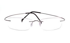 Agstum Pure Titanium Rimless Frame Prescription Hingeless Eyeglasses Rx (Gun metal