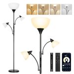 OUTON LED Floor Lamp with 3 Lights, Independent Control Dimmable Bright Standing Lamp with Remote & APP & Touch Control, 70" Tall Standing Lamp, 4 Color Temperature, 1H Timer, for Living Room Bedroom