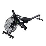 Fit4home Air Rowing Machine for Home Use Foldable with Roller Wheels, Compact Rower with Bluetooth, LCD Monitor & 110kg User Weight, Cardio Gym Workout | RM91100