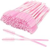 100 Pcs Disposable Mascara Wands, Eyelash Brush Spoolies Brush for EyeLash Extension, Spooly Eyelash Eyebrow Brushes Lash Wand Applicator Makeup (Pink)