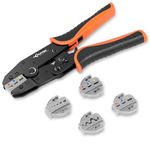 KF CPTEC Crimping Tool Set 5PCS - Ratchet Wire Crimper Kit - Quick Exchange Jaw for Heat Shrink, Insulated Electrical Connectors, Insulated and Non-Insulated Ferrules, Non-Insulated Terminal Crimper