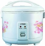 Tiger 10 Cup Electric Rice Cooker / Warmer (Floral White)