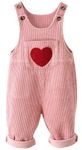 Toddler Baby Boy Girl Overalls Corduroy Suspender Pants Solid One Piece Romper Kids Solid Jumpsuit Fall Winter Pink 18-24 Months