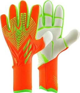 adidas Predator Pro PC Goalkeeper Gloves - Silicone Zone Skin Coating, URG 2.0 Palm, Abrasion Zone Protection, Compressive Entry, Solar Red 10