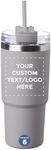 DISCOUNT PROMOS Custom Lotus Travel Mugs 23 oz., Set of 6, Personalized Bulk Pack - Ideal for On-the-Go Sipping, Perfect for Coffee, Soda, Other Hot & Cold Beverages - Silver