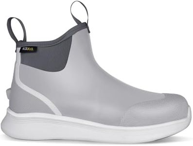 Kalkal Men's Deck Boots, Waterproof Fishing Boots, Rubber Ankle Rain Boots With High Traction (Size 6-13)